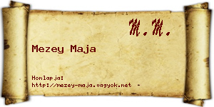 Mezey Maja névjegykártya